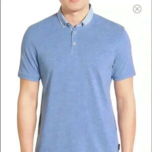 Ted Baker London Men’s Skansko'‎ Blue Modern Trim Fit Polo Shirt Cotton Size 7